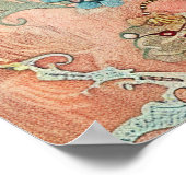 Schwedische Volkskunst Vintag skandinavisches Ethn Poster (Ecke)