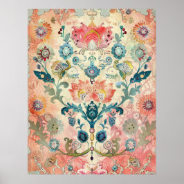 Schwedische Volkskunst Vintag skandinavisches Ethn Poster