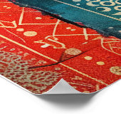 Schwedische Volkskunst Vintag skandinavisches Ethn Poster (Ecke)