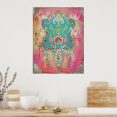 Schwedische Volkskunst Vintag skandinavisches Ethn Poster (Küche)