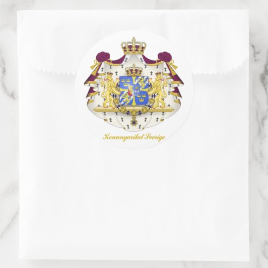 Schwedische Wappen Runder Aufkleber (Tasche)