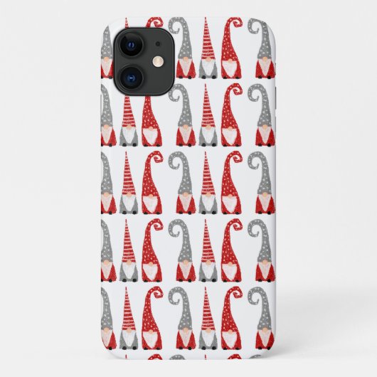 Schwedische Weihnachtsgnomes Red White Gray Muster Case-Mate iPhone Hülle (Rückseite)