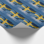 Schwedische Wellenflagge Geschenkpapier (Ecke)