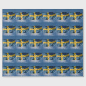 Schwedische Wellenflagge Geschenkpapier (Flach)