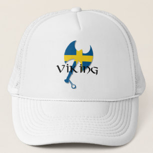 Schwedische Wikinger Schweden Flagge Axt Truckerkappe