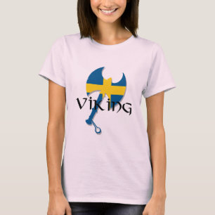 Schwedische Wikingflagge Ax T-Shirt