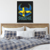 Schwedische Wikinghelm Geschenk Schwedische Flagge Leinwanddruck (Insitu (Schlafzimmer))
