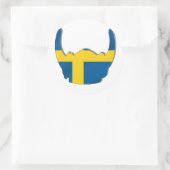Schwedische Wikinghelmflagge Runder Aufkleber (Tasche)