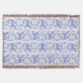 Schwedischer Dala Horse Blauer und weißer Throw Bl Decke (Vorderseite)