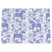 Schwedischer Dala Horse Blue und White Large Gift  Große Geschenktüte (Vorderseite)