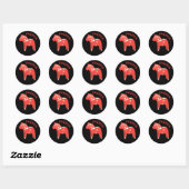 Schwedischer Dala Horse Classic Round Sticker (Blatt)