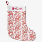 Schwedischer Dala Horse Folk Art Pattern Individue Kleiner Weihnachtsstrumpf (Vorderseite)