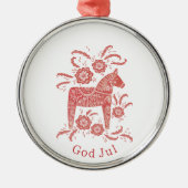 Schwedischer Dala Horse God Jul Ornament Aus Metall (Vorne)