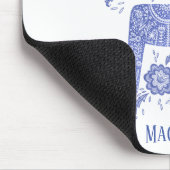 Schwedischer Dala Horse Individuelle Name Blue Mou Mousepad (Ecke)