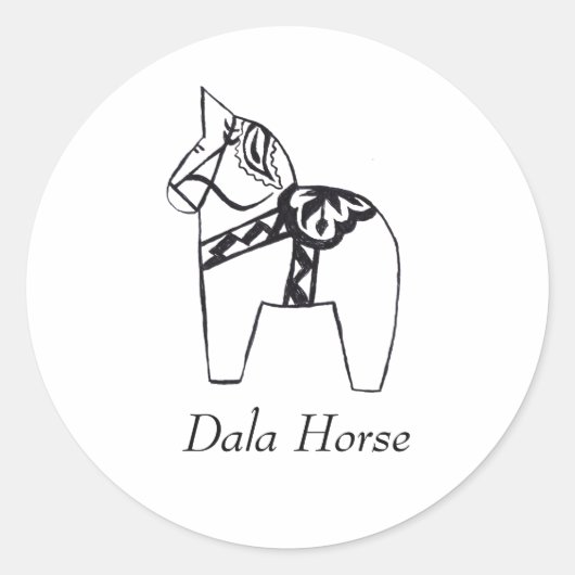 Schwedischer Dala Horse Sticker (Vorderseite)