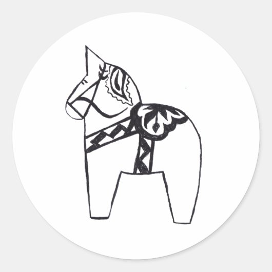 Schwedischer Dala Horse Sticker (Vorderseite)