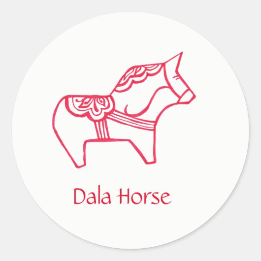Schwedischer Dala Horse Sticker (Vorderseite)