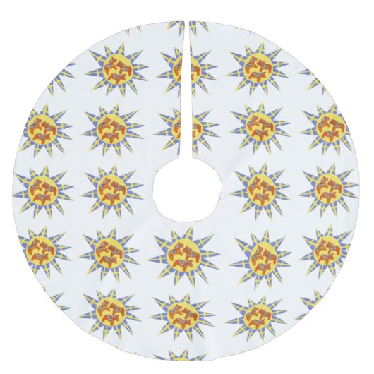 Schwedischer Dala Horse Weihnachtsbaumrock Polyester Weihnachtsbaumdecke (Vorderseite)