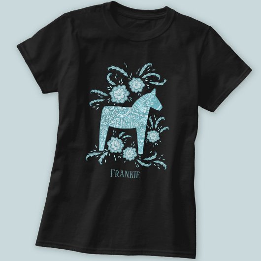 Schwedischer Dala Pferderennbahn Aquamariner Indiv T-Shirt