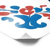 Schwedischer Dalmålning Dala Horse Folk Art Print Fotodruck (Ecke)