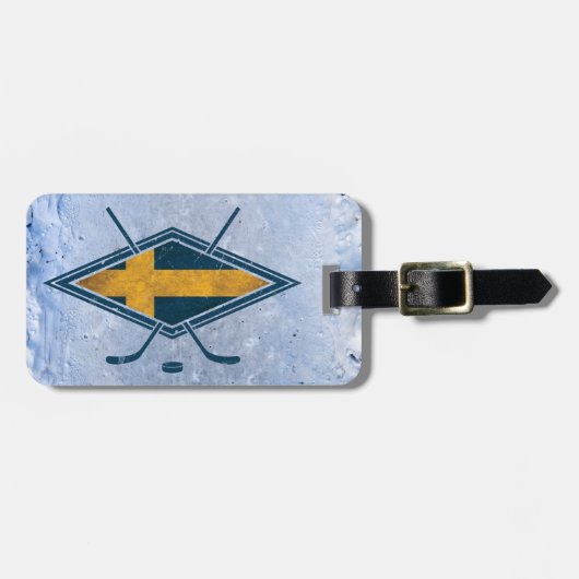 Schwedischer Eishockey Gepäckanhänger (Vorderseite horizontal)