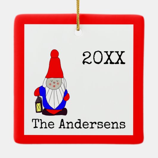 Schwedischer Elf mit Schreibmaschine Schriftart Keramikornament (Rückseite)