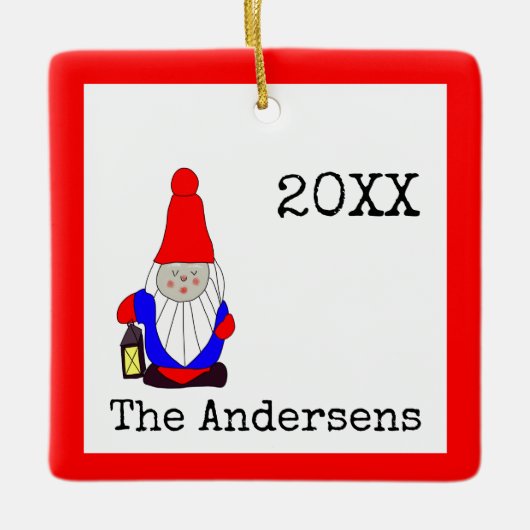 Schwedischer Elf mit Schreibmaschine Schriftart Keramikornament (Vorderseite)