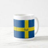 Schwedischer Flaggen-Vater oder individueller Name Kaffeetasse (VorderseiteRechts)