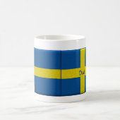 Schwedischer Flaggen-Vater oder individueller Name Kaffeetasse (Mittel)