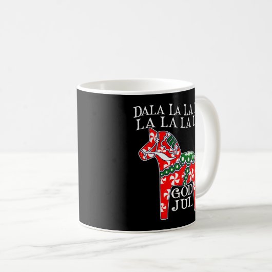 Schwedischer Gott Jul Dala Horse Dalahost Kaffeetasse (VorderseiteRechts)