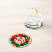 Schwedischer Gott jul-dalbana Runder Pappuntersetzer (Vor Ort)