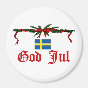 Schwedischer Gott Jul (frohe Weihnachten) Magnet