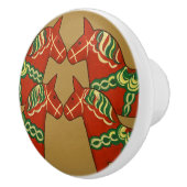 Schwedischer Roter Dala Horse Cotattcore Keramikknauf (Rechts)