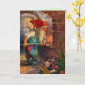 Schwedischer Tomten oder Elf Gingerbrot Baker Weih Karte (Gelbe Blume)