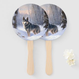 Schwedischer Vallhund Lass es schneien Weihnachten Fächer
