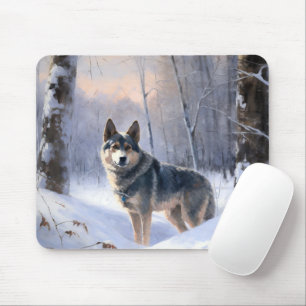 Schwedischer Vallhund Lass es schneien Weihnachten Mousepad