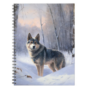 Schwedischer Vallhund Lass es schneien Weihnachten Notizblock