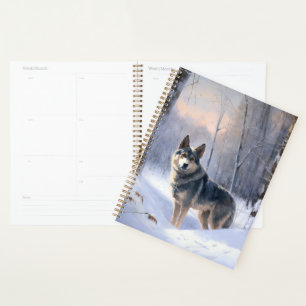 Schwedischer Vallhund Lass es schneien Weihnachten Planer