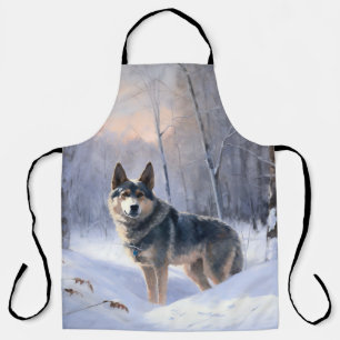 Schwedischer Vallhund Lass es schneien Weihnachten Schürze