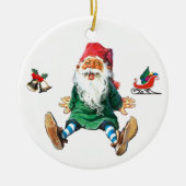 Schwedischer WeihnachtsGnome Keramik Ornament (Vorne)