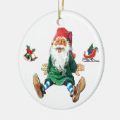 Schwedischer WeihnachtsGnome Keramik Ornament (Links)