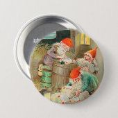 Schwedischer Weihnachtsmann (von Jenny Nyström) Button (Vorne & Hinten)