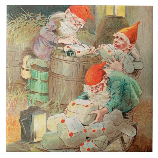 Schwedischer Weihnachtsmann (von Jenny Nyström) Fliese (Vorderseite)