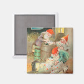 Schwedischer Weihnachtsmann (von Jenny Nyström) Magnet (Vorderseite/Rückseite)