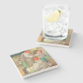 Schwedischer Weihnachtsmann (von Jenny Nyström) Steinuntersetzer (Seitenansicht)