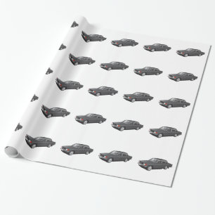 Schwedisches Auto aus den späten 60er Jahren (schw Geschenkpapier