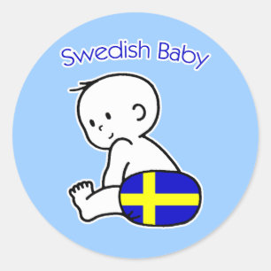Schwedisches Baby Runder Aufkleber