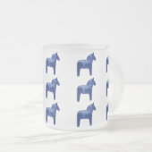 Schwedisches blaues Dala Pferdemuster Mattglastasse (VorderseiteRechts)