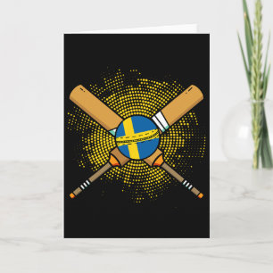 Schwedisches Cricket-Schläger und Ll-Flagge von Sc Karte