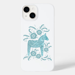 Schwedisches Dala Horse Aquamarin Green Case-Mate iPhone 14 Hülle